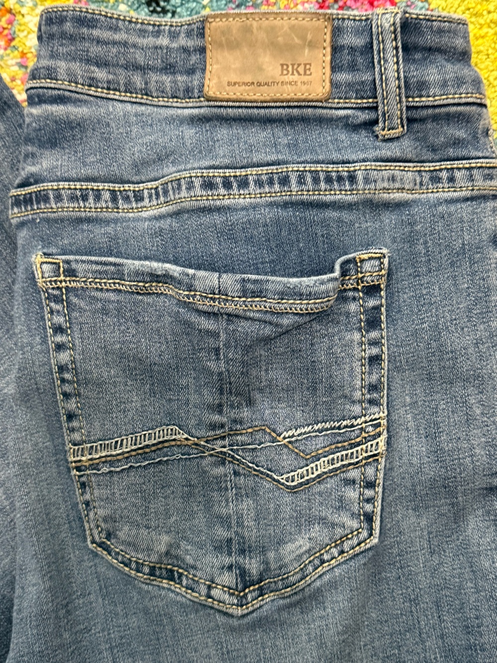 BKE Payton Mid-Rise Bootcut Jeans Women’s 33x33 1/2  Medium Wash Stretch Denim - Picture 2 of 7